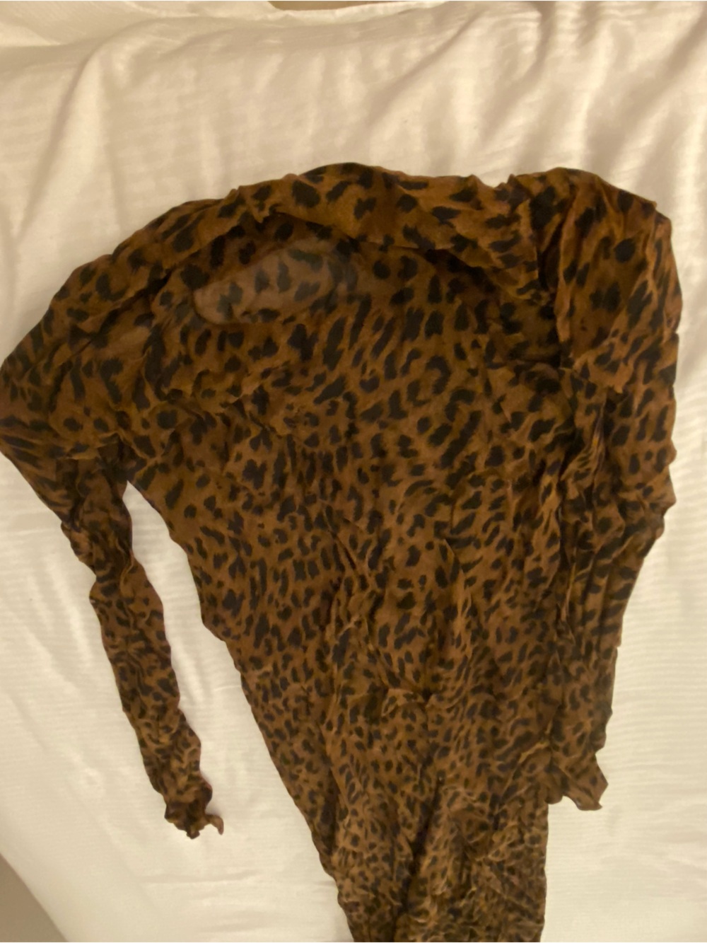 Mng cheetah print long sleeve dress